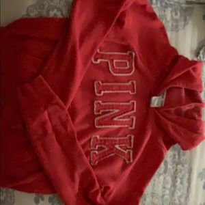 Victoria Secret PINK heathered red hoodie